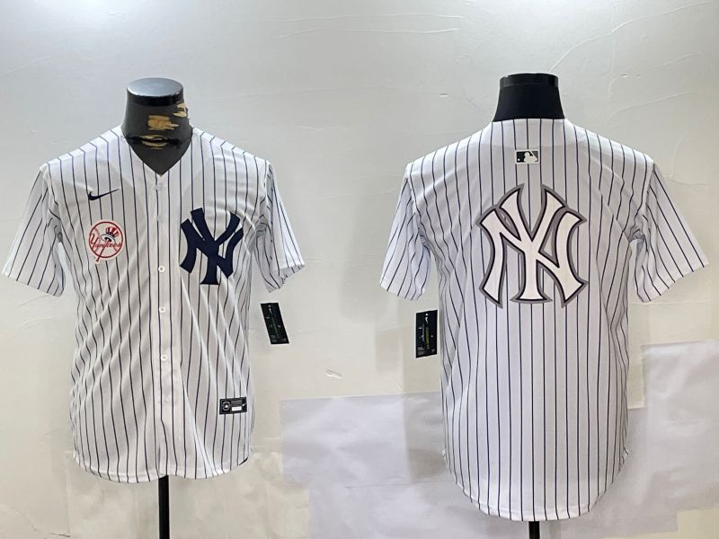 Men New York Yankees Blank White stripe Game 2024 Nike MLB Jersey style 102710